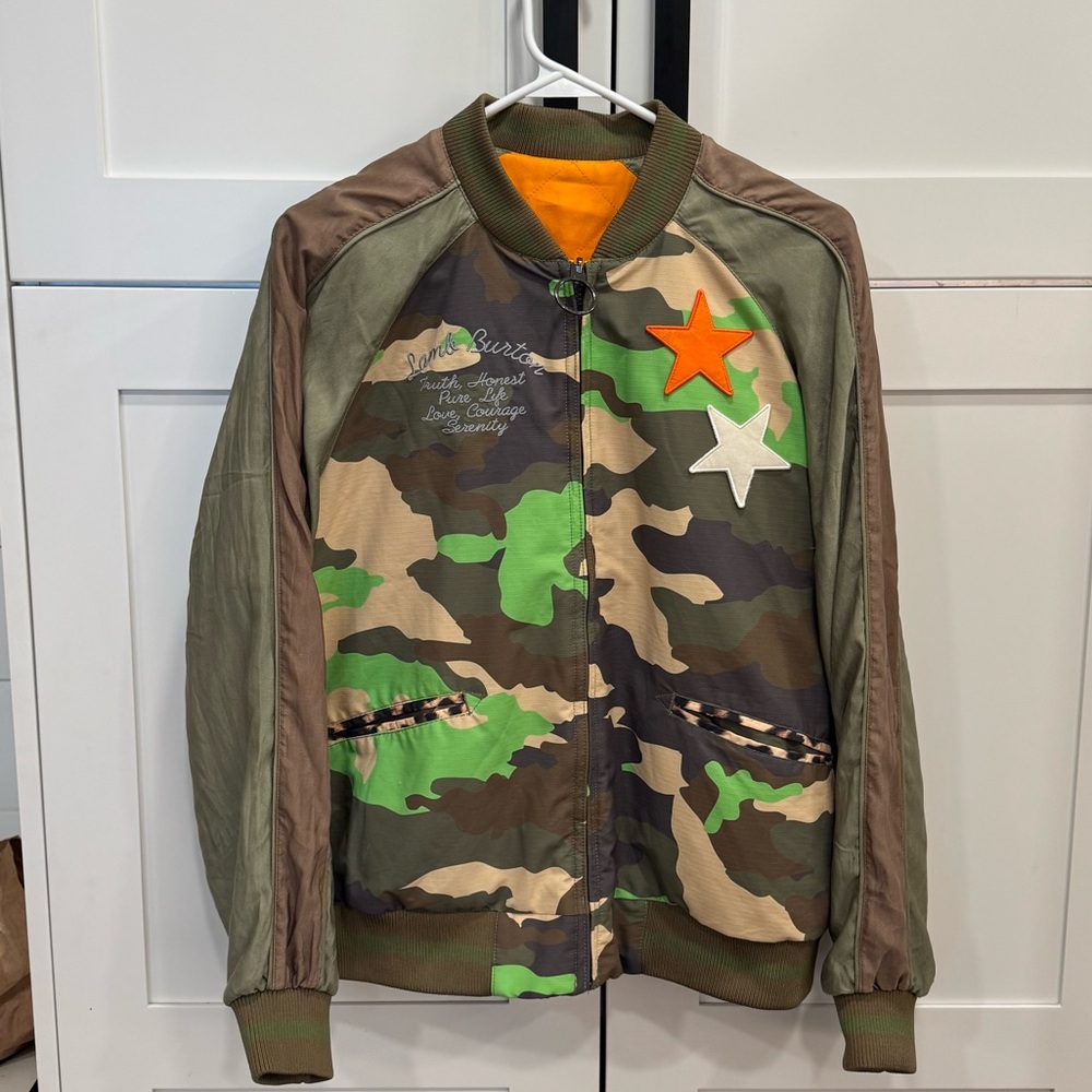 L.A.M.B. X Burton Rare Reversible Camo Bomber Jacket small